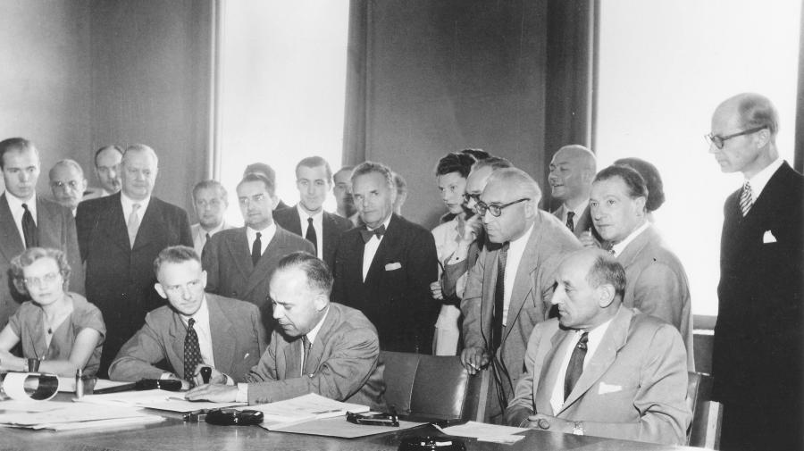 Switzerland. Signature of the 1951 Refugee Convention in Geneva